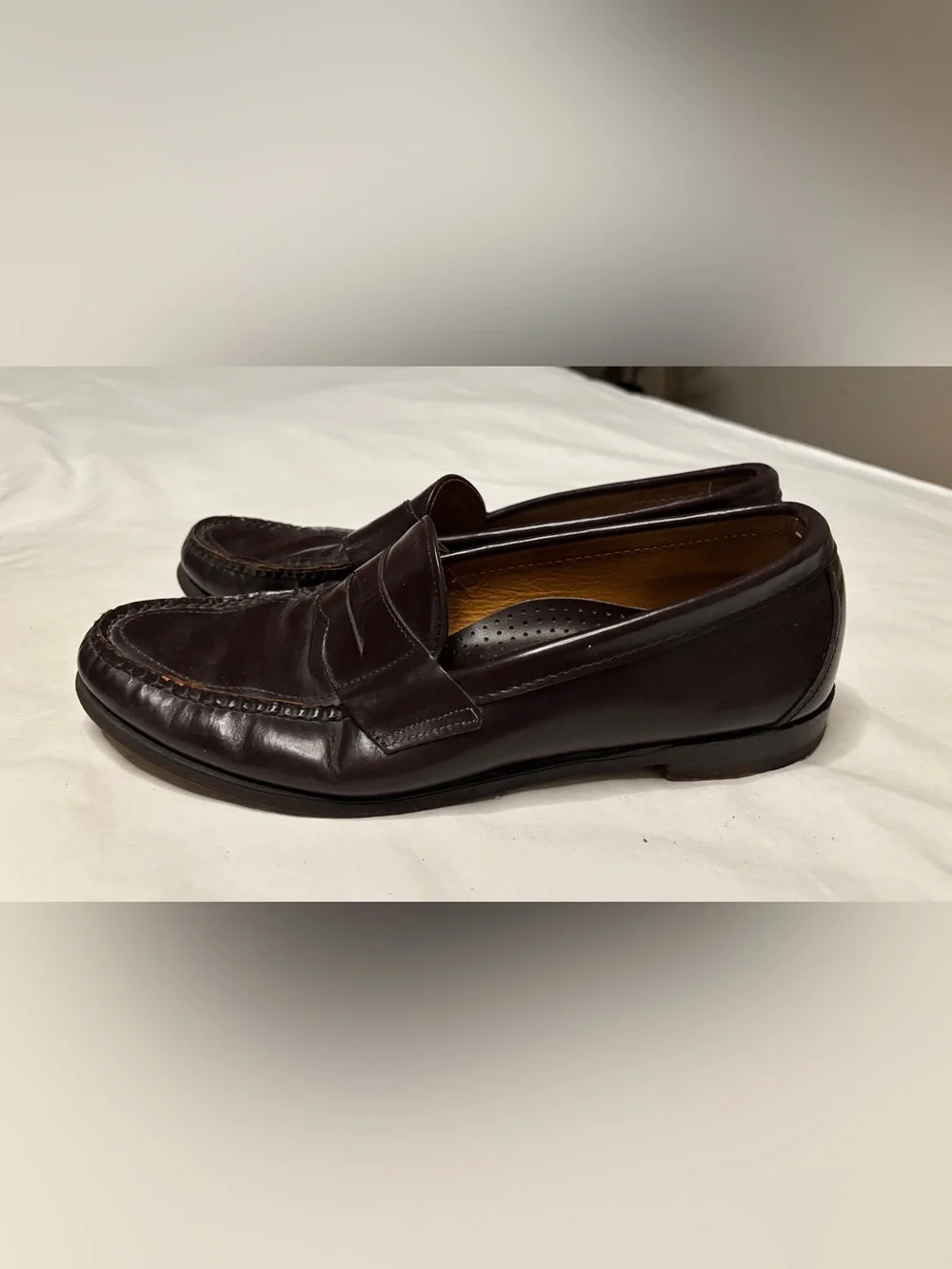 Vintage Sebago Handsewn USA Burgundy Leather Penny Loafers Men’s 11.5 D